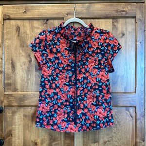 SHEIN short sleeve top with tie collar